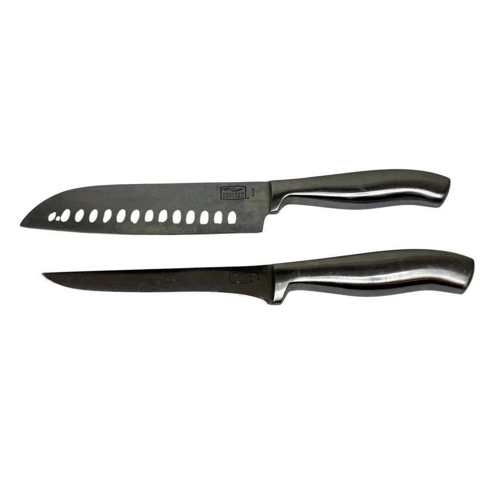 Chicago Cutlery 2-Piece Knife Set: Santoku & Fillet/Boning Knives Stainless